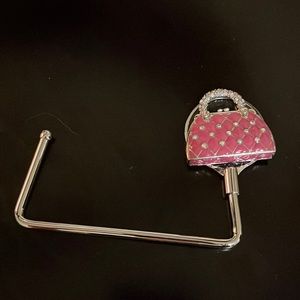 NWOT Spring Street “Handbag” enamel and Cz Handbag holder for bar or table